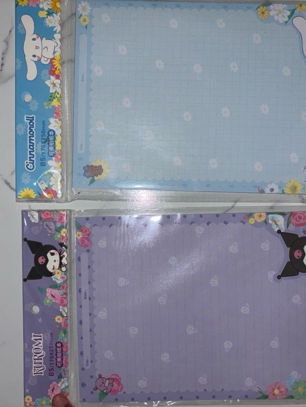 Sanrio Cinnamoroll & Kuromi Large Notepads